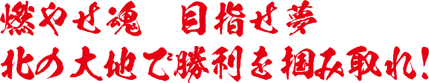 燃やせ魂　目指せ夢　北の大地で勝利を掴み取れ！